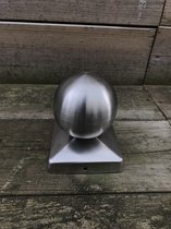 Couvre poteau, acier inoxydable, avec sphère, 9,1 cm x 9,1 cm