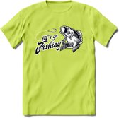 Lets Go Fishing - Vissen T-Shirt | Grappig Verjaardag Vis Hobby Cadeau Shirt | Dames - Heren - Unisex | Tshirt Hengelsport Kleding Kado - Groen - XXL