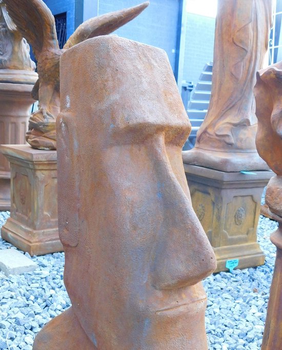 MOAI XXL, grande statue en pierre, des îles de Pâques, oxyde.