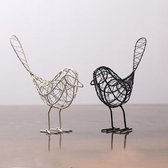 BaykaDecor - Uniek Vogel Beeld Ijzer - Woondecoratie - Eenvoudige Kunst - Cadeau - Bruiloft Decoratieve Accessoires - Wit - 20 cm