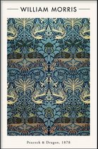 Walljar - William Morris - Peacock and Dragon - Muurdecoratie - Poster met lijst