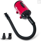 Nuvoo Professionele Hondenföhn / Waterblazer / Hondenborstel met 3 Opzetstukken - Verstelbare Vermogen tot 2200W - Warme / Koude Stand - Rood