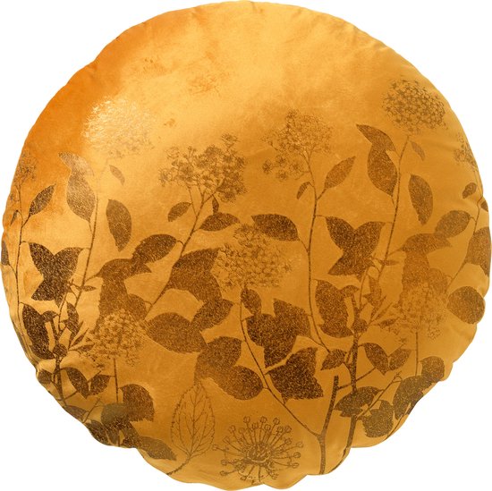 Dutch Decor ROSIE - Sierkussen rond 45 cm Golden Glow - jaune