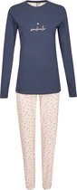 By Louise Dames Pyjama Lange Mouw Hartjes Blauw / Roze - Maat  S