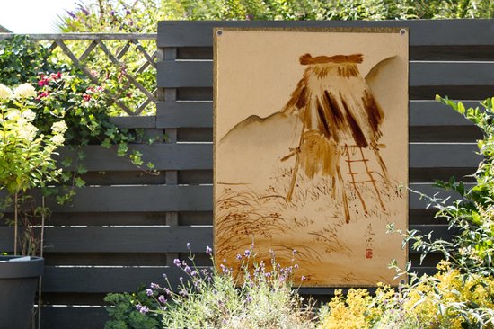 Tuinposter - Tuindoek - Tuinposters buiten - Rijstdroogrek - Schilderij