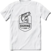 Fishing - Vissen T-Shirt | Grappig Verjaardag Vis Hobby Cadeau Shirt | Dames - Heren - Unisex | Tshirt Hengelsport Kleding Kado - Wit - L