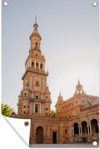 Tuindecoratie Toren op het Plaza de España in Sevilla - 40x60 cm - Tuinposter - Tuindoek - Buitenposter