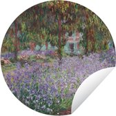 Tuincirkel De tuin van de kunstenaar te Giverny - Schilderij van Claude Monet - 60x60 cm - Ronde Tuinposter - Buiten