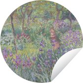Tuincirkel The artist's garden at Giverny - schilderij van Claude Monet - 60x60 cm - Ronde Tuinposter - Buiten
