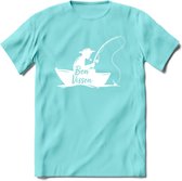 Vissen T-Shirt | Grappig Verjaardag Vis Hobby Cadeau Shirt | Dames - Heren - Unisex | Tshirt Hengelsport Kleding Kado - Licht Blauw - M