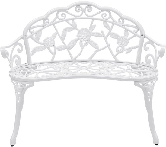 Banc de jardin deux places fonte 100x54x80 cm blanc