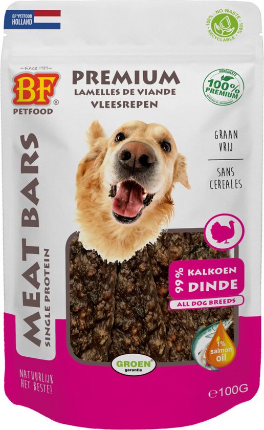 12x BF Petfood Meat Bars Kalkoen 100 gr