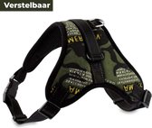 Hondentuigje - Anti trek - Reflecterend - M - Army print
