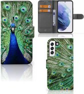 Wallet Book Case Geschikt voor Samsung Galaxy S22 GSM Hoesje Pauw