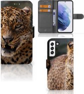 Telefoonhoesje Geschikt voor Samsung Galaxy S22 Book Cover Cadeautjes voor Jongens Luipaard