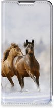 Wallet Book Case Geschikt voor Samsung Galaxy S22 Plus Smart Cover Hoesje Paarden