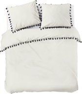 Dindi Home Dekbedovertrek Fleeky Fringes - 260x220 - 100% katoen - Wit