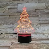 3D Led Lamp Met Gravering - RGB 7 Kleuren - Kerstboom