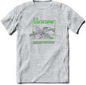 A-10 Warthog Vliegtuig T-Shirt | Unisex leger Kleding | Dames - Heren Straaljager shirt | Army F16 | Grappig bouwpakket Cadeau | - Licht Grijs - Gemaleerd - M