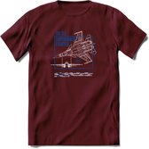 SU-33 Vliegtuig T-Shirt | Unisex leger Kleding | Dames - Heren Straaljager shirt | Army F16 | Grappig bouwpakket Cadeau | - Burgundy - S