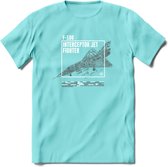F-106 Vliegtuig T-Shirt | Unisex leger Kleding | Dames - Heren Straaljager shirt | Army F16 | Grappig bouwpakket Cadeau | - Licht Blauw - M