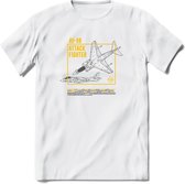 AV-8B Vliegtuig T-Shirt | Unisex leger Kleding | Dames - Heren Straaljager shirt | Army F16 | Grappig bouwpakket Cadeau | - Wit - XL