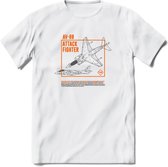 AV-8B Vliegtuig T-Shirt | Unisex leger Kleding | Dames - Heren Straaljager shirt | Army F16 | Grappig bouwpakket Cadeau | - Wit - M