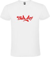 Wit  T shirt met  "Bad Boys" print Rood size XS