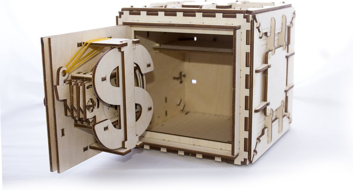 UGEARS 3D Modelbouw - Kluis - Mechanisch Bouwpakket Hout - Educatief Speelgoed — afbeelding 18