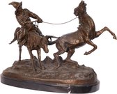 Bronzen Groep Kirgiz Vangt Wild Paard 57x27x41 cm