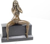 Een Erotisch Bronzen Beeld Vrouwelijk Naakt 20x10x25 cm