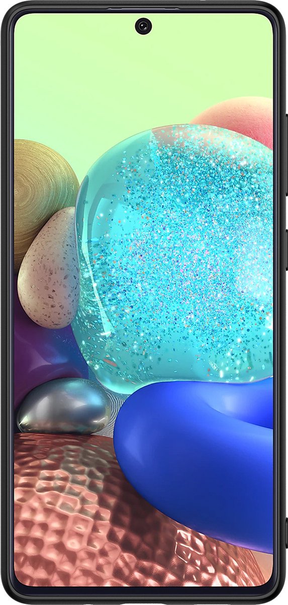Back Cover Samsung Galaxy A71 Telefoon Hoesje Zwart/wit
