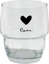 Clayre & Eef Waterglas 100 ml Glas Hart Love Drinkbeker