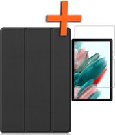 Samsung Tab A8 Hoes Zwart Book Case Cover Met Screenprotector - Samsung Tab A8 Book Case Zwart - Samsung Galaxy Tab A8 Hoesje Met Beschermglas