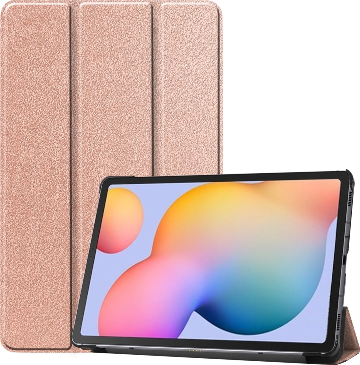 Mobigear Tablethoes geschikt voor Samsung Galaxy Tab S6 Lite Hoes | Mobigear Tri-Fold Bookcase - Roségoud