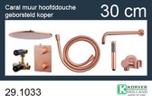 One-Pack Type 504 Inbouw Doucheset Rond Met Thermostaat Wandarm En Platte Hoofddouche Geborsteld Koper (30cm)