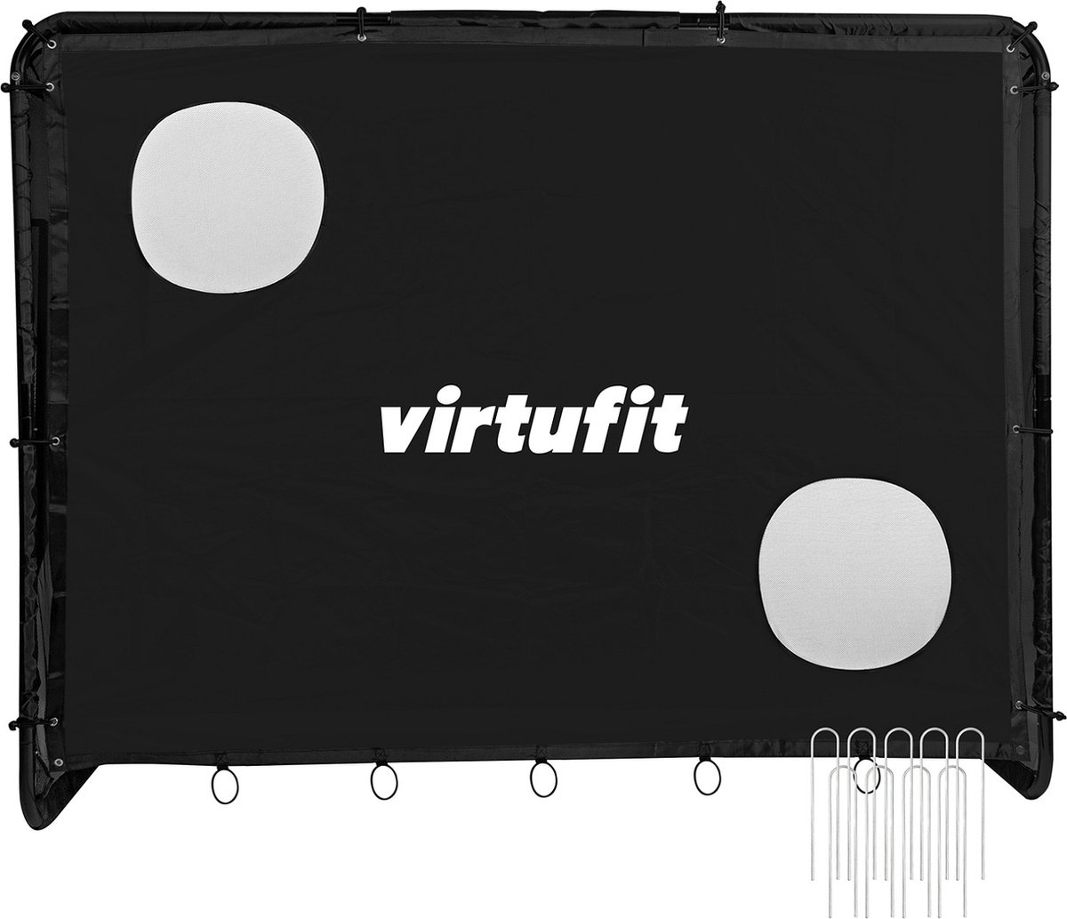 VirtuFit Voetbaldoel Pro met Doelwand - Voetbalgoal - 220 x 170 cm - Doelwand met 2 open zones - Snelle montage - Voetbaldoel met gatendoek - Inclusief 4 grondankers — afbeelding 12
