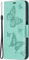 Xiaomi Redmi 10 4G Hoesje - Mobigear - Butterfly Serie - Kunstlederen Bookcase - Groen - Hoesje Geschikt Voor Xiaomi Redmi 10 4G