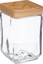 Five® Glazen voorraadpotten houten deksel (1.7 liter)  - Glas & hout - Met deksel