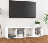 Decoways - Tv-meubel 142,5x35x36,5 cm spaanplaat wit