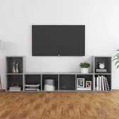 Decoways - 3-delige Tv-meubelset spaanplaat betongrijs