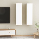 Decoways - Tv-meubelen 2 st 30,5x30x110cm spaanplaat wit sonoma eikenkleur