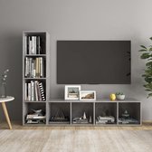 Decoways - Tv-meubelen 2 st 142,5x35x36,5 cm spaanplaat betongrijs
