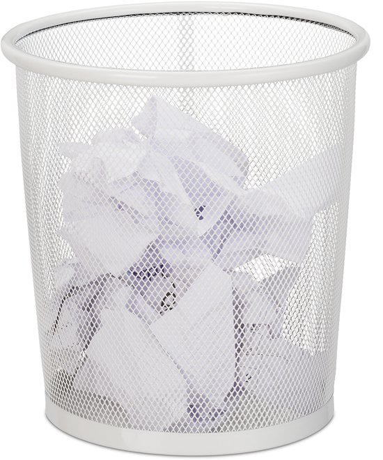 relaxdays corbeille à papier métal poubelle blanc poubelle
