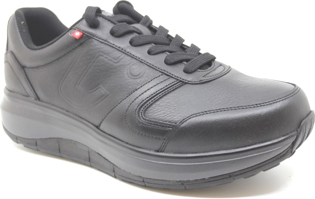 Joya, CANCUN SR BLACK, 216cas, Zwarte heren veterschoen met ronde zool met schokdemping