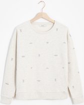 Sissy-Boy - Lichtgrijze embroidery sweater