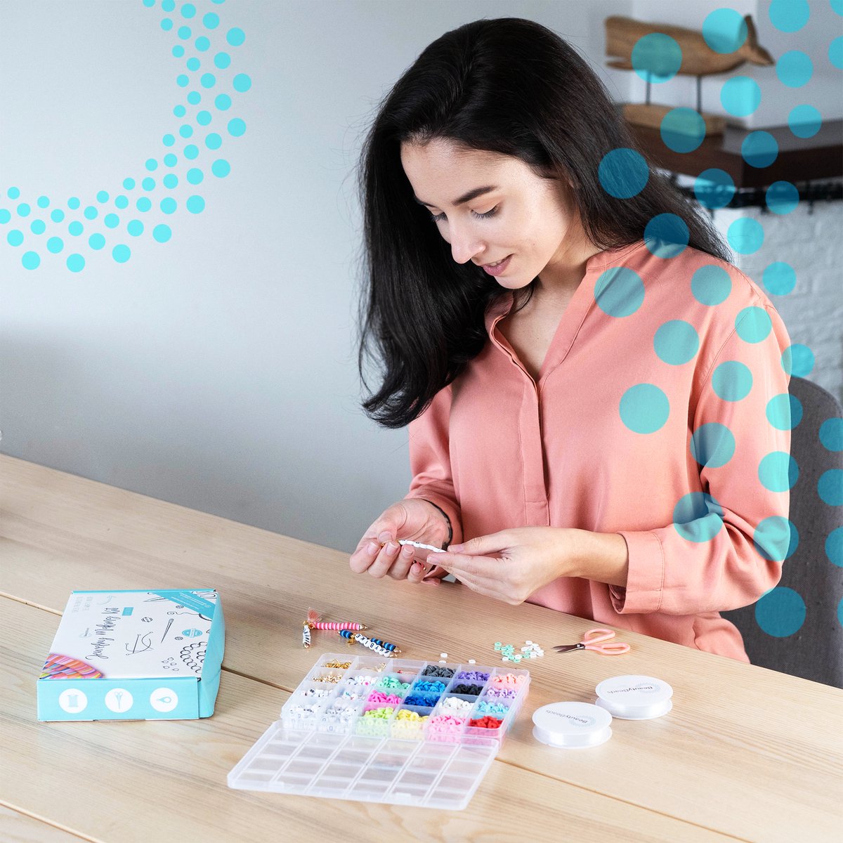 Katsuki Kralen Set – +3000 Platte Polymeer Kralen – 15 Kleuren – Met +350 Extra Accessoires — afbeelding 6