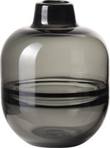 Vaas glas met lijn ø12x19cm grijs