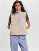 Vero Moda VMCILLE SHORT TEDDY WAISTCOAT - Oatmeal Beige