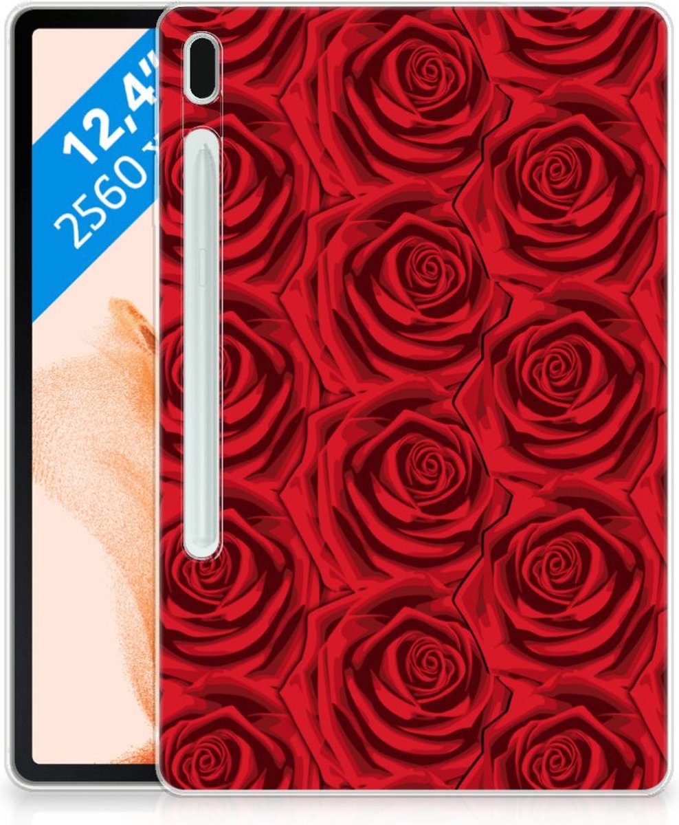 Samsung Galaxy Tab S7FE Siliconen Hoesje Red Roses